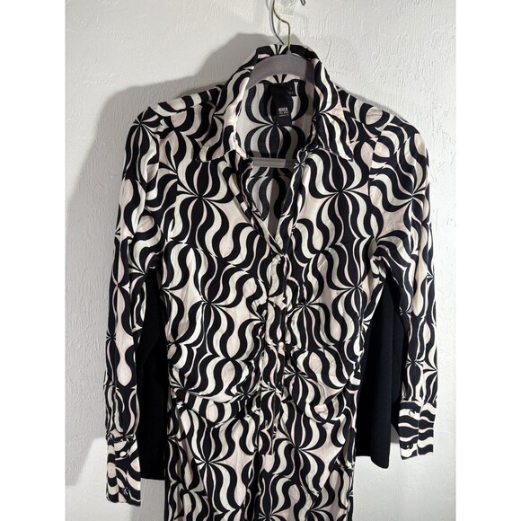 River Island London Black Gold Statement Abstract Art Women Sz 12 Jumpsuit Funky - Picture 3 of 11